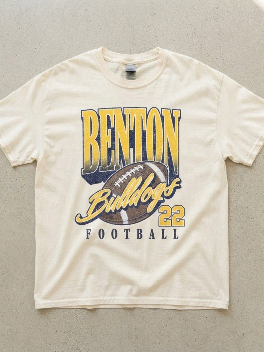 Vintage 90s Benton Bulldogs Football T-Shirt, Retro Game Day Graphic Tee